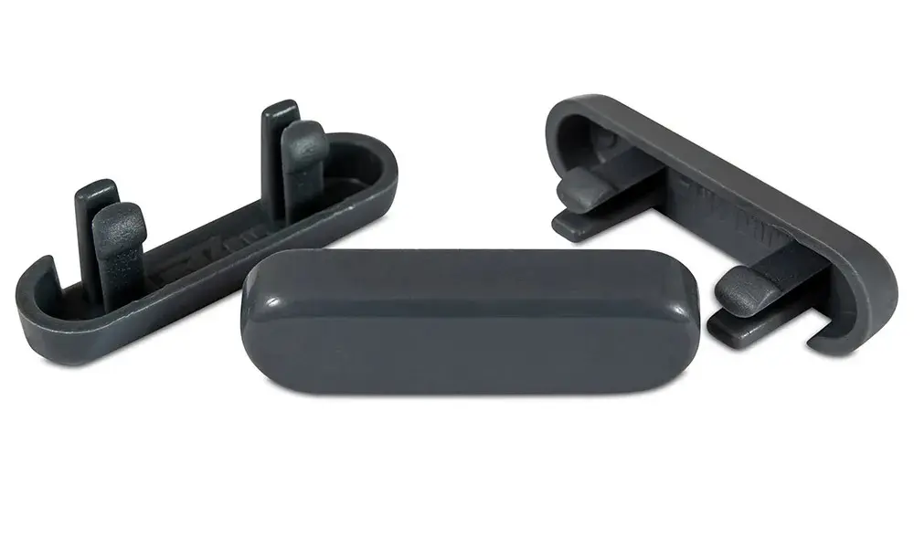 uPVC Face Drain Caps - Anthracite Grey - Oblong - Bag of 10