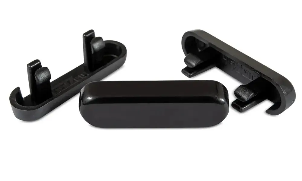 uPVC Face Drain Caps - Black - Oblong - Bag of 10
