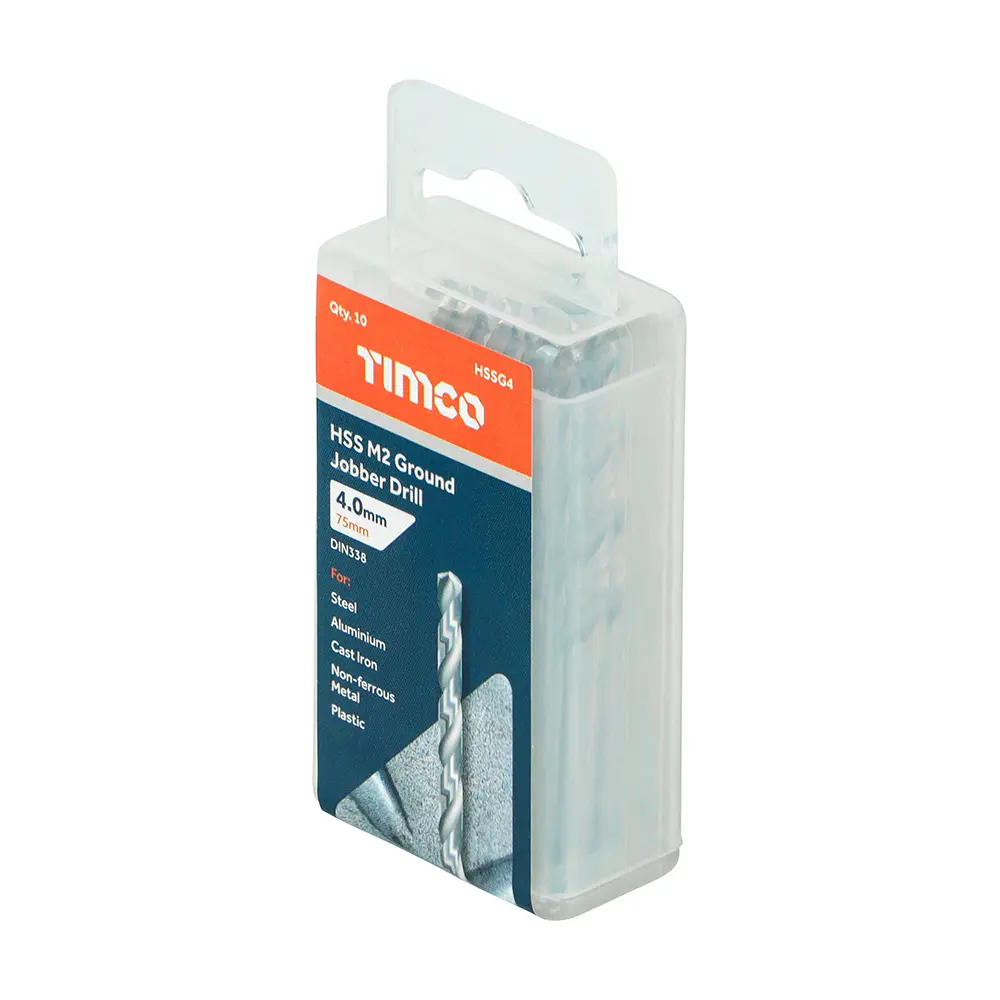 4.5 x 80mm Ground Jobber Drill Bits - HSS M2 - Pack of 10