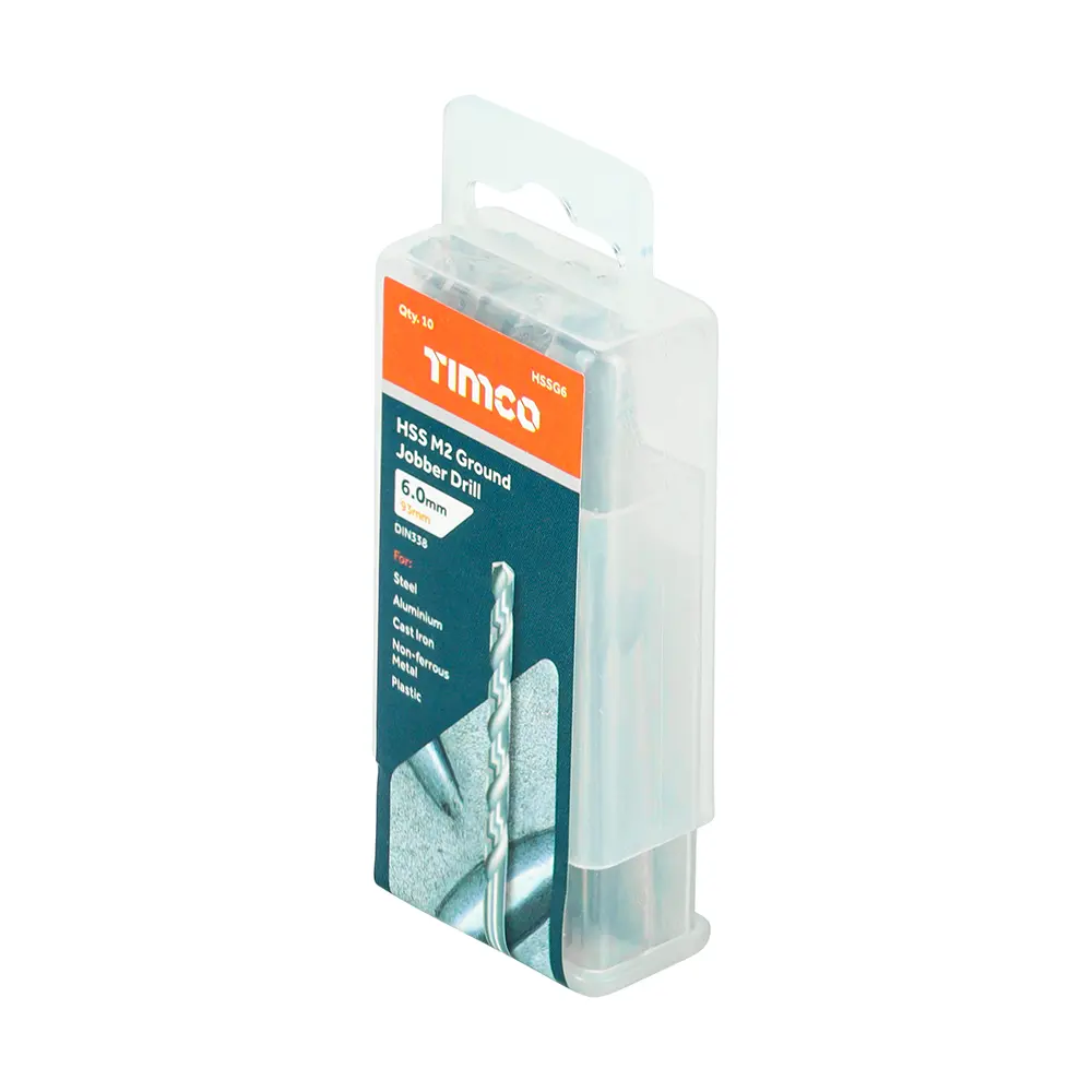 6.0 x 93mm Ground Jobber Drill Bits - HSS M2 - Pack of 10