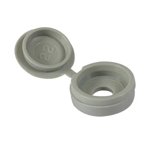 Hinged Screw Caps - Light Grey