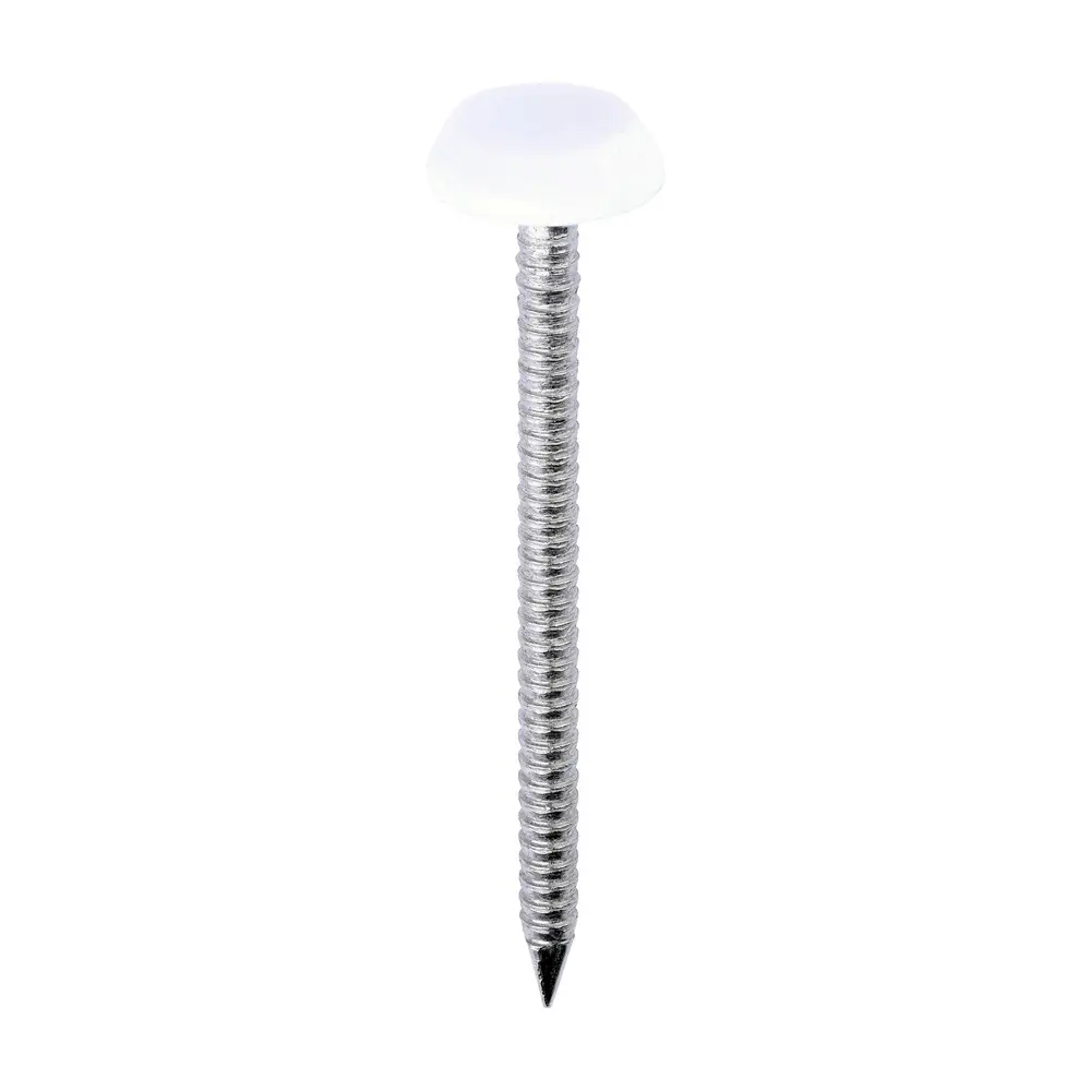 Polymer Headed Nails - 50mm White - Box of 100