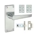 Victorian Straight Latch Door Pack - Satin Chrome