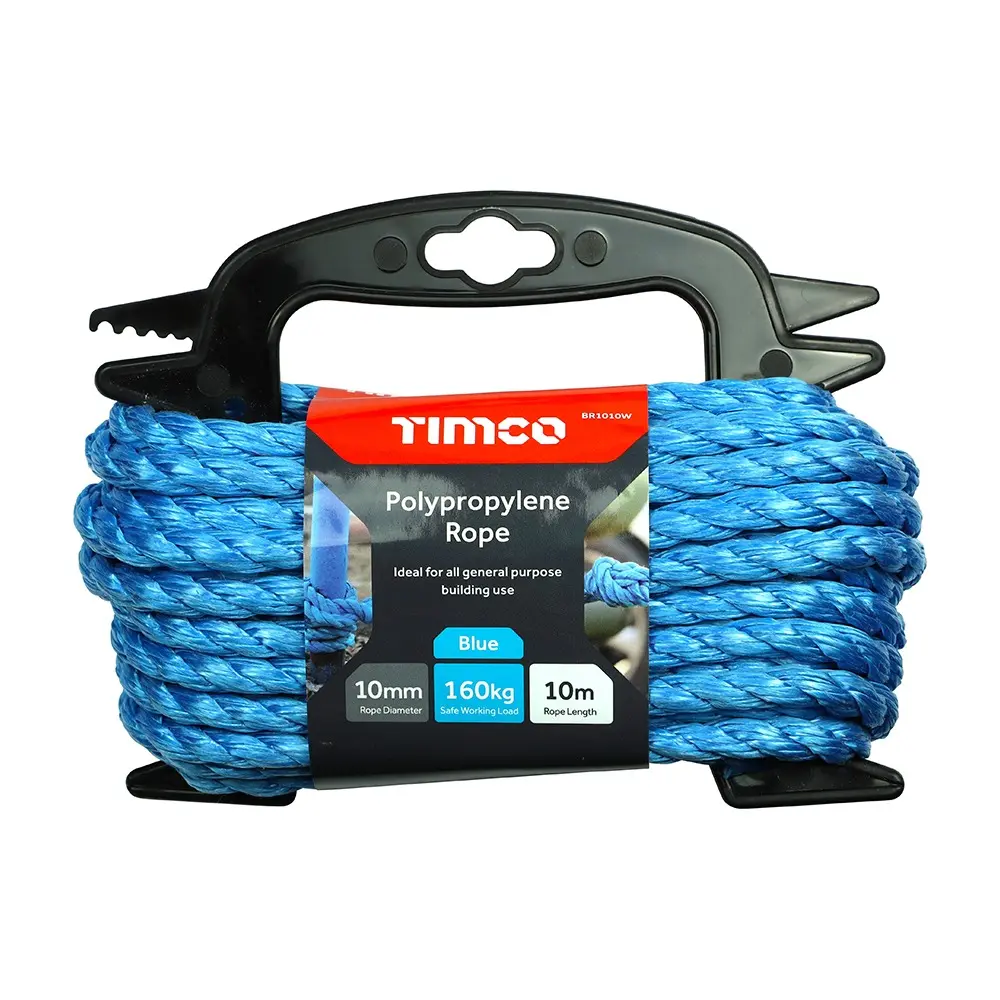 Polypropylene Rope - 10mm x 10m - Winder, Blue