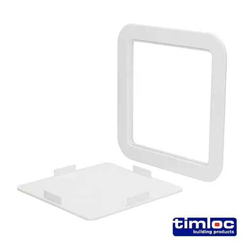 Timloc Access Panel - Plastic - 205 x 205 - Clip Fit, White