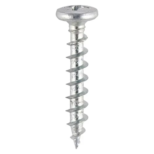 Window Fabrication Screws - Shallow Pan Countersunk - 4.3 x 25mm - Gimlet Tip - Zinc - Box of 1000