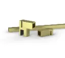 Bohle Reinforcement Bar Set - Square 12 - Glass-Wall - Brushed Brass