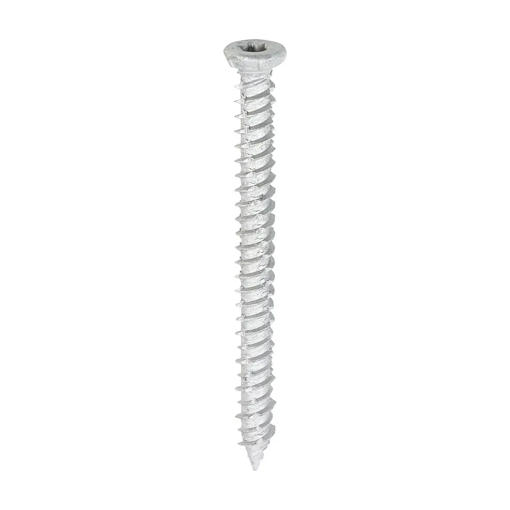 7.5 x 80 Concrete Screw - TX - Flat Countersunk - Exterior - Silver - Box of 100