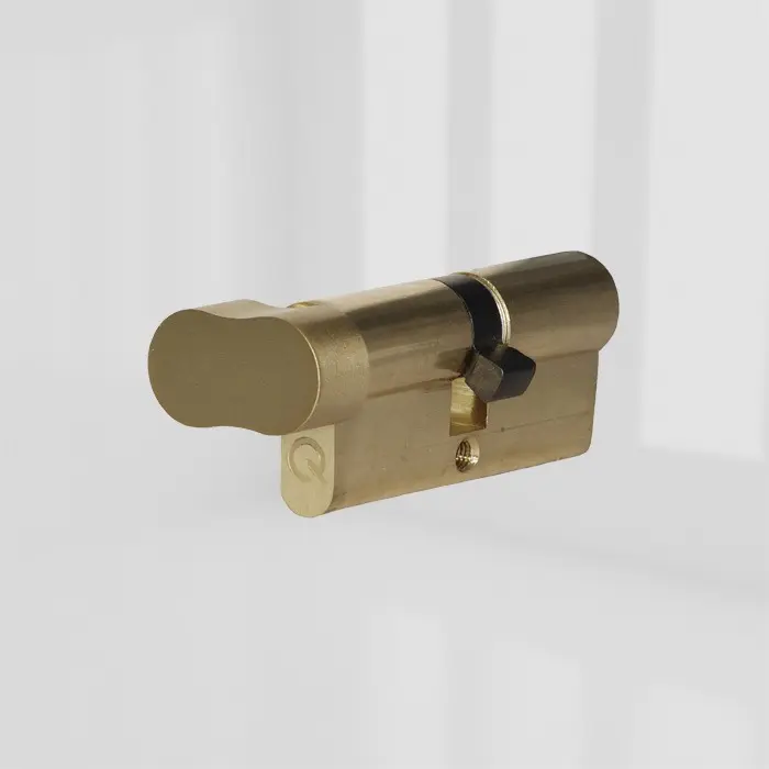 greenteQ Euro Profile Door Cylinders - Brass - K50/50 - 6 Pin - Anti-Drill - Thumb Turn