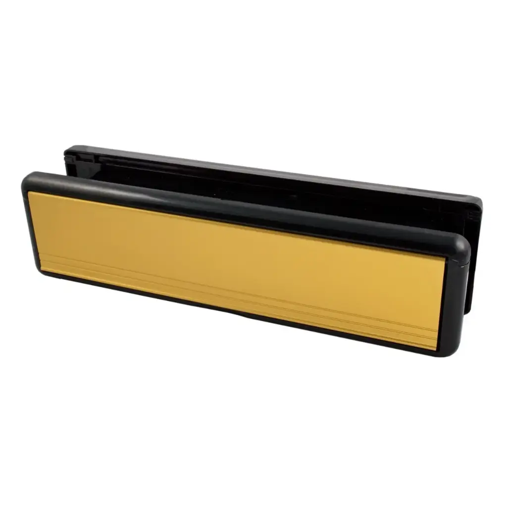 YALE Welseal 10" Letterbox - Etched Gold with Black Frame, 40mm - 80mm
