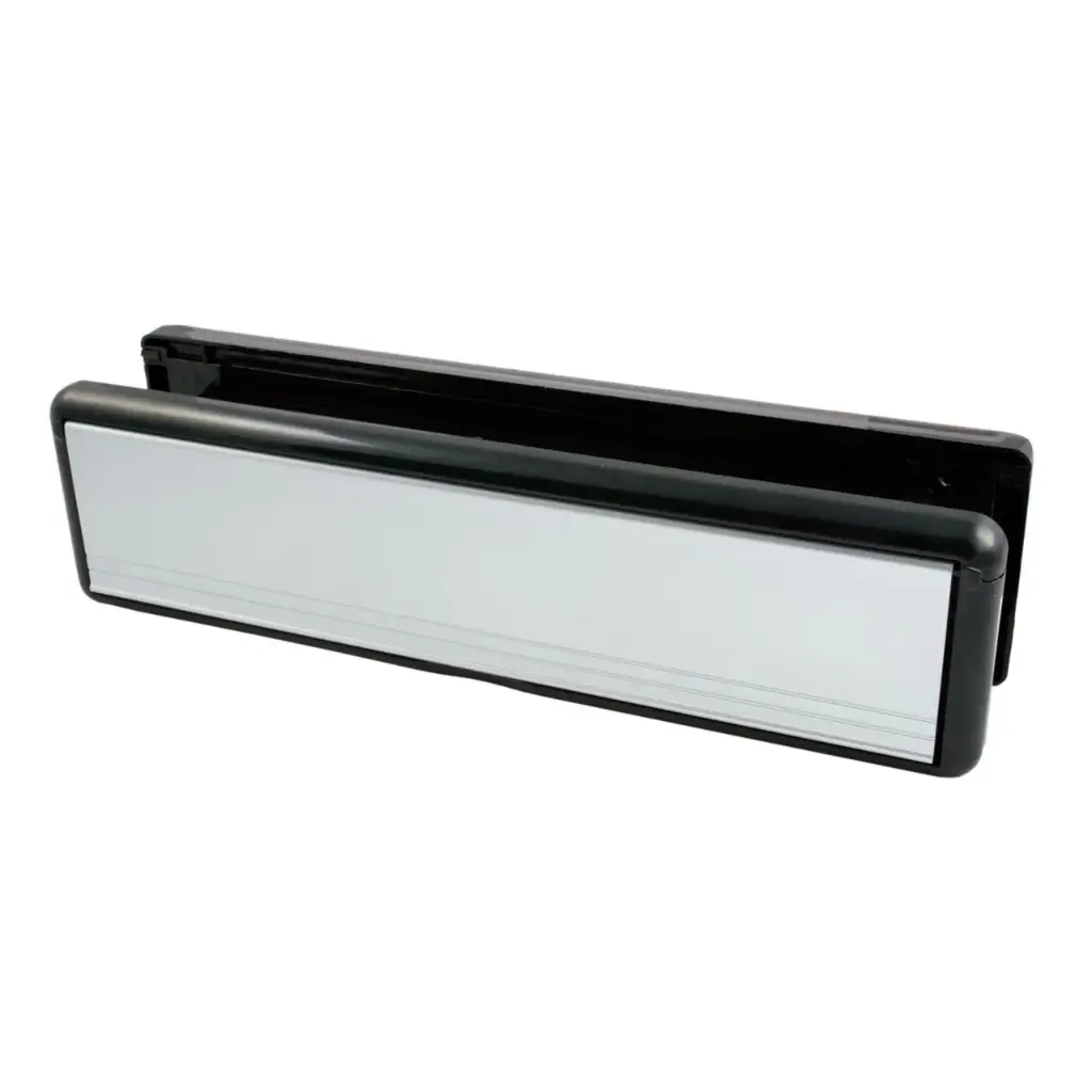 YALE Welseal 10" Letterbox - Silver with Black Frame, 40mm - 80mm