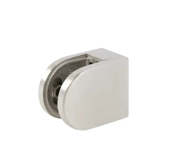 Bohle D-Shaped Clamp Fixing - 50 x 40mm - Brushed Stainless Steel for Square Tube, Box of 4 Clamps