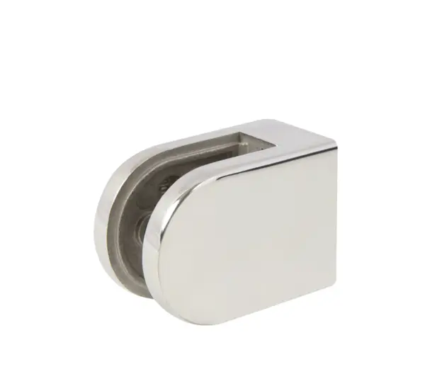 Bohle D-Shaped Clamp Fixing - 63 x 45mm - Polished Stainless Steel for Square Tube, Box of 4 Clamps