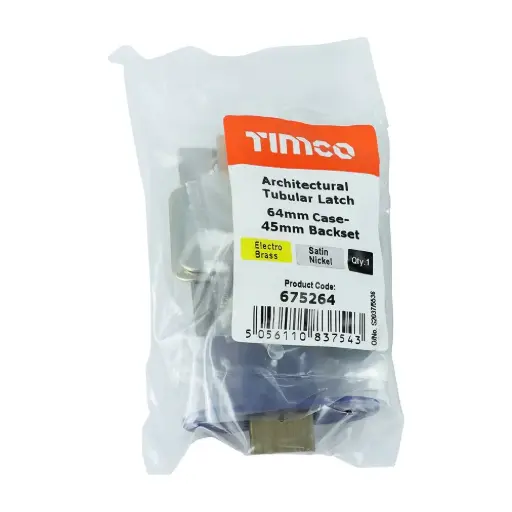 [TIM-675264] Architectural Tubular Latch - 64 Case / 45 Backset - Electro Brass & Satin Nickel