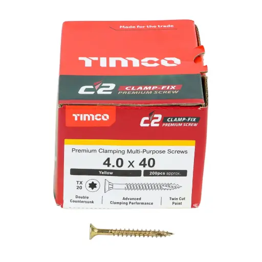 [TIM-40040C2C] C2 Clamp-Fix - Double Countersunk - 4.0 x 40mm - Box of 200