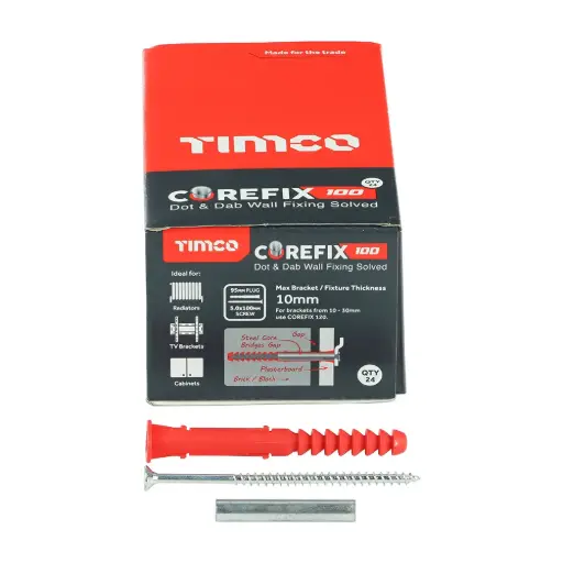 [TIM-CFX024T] Corefix Dot & Dab Wall Fixings - 5.0 x 100 - Box of 24