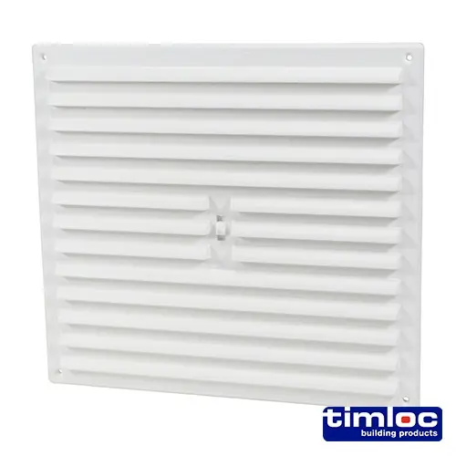 [TIM-LOC1210W] Plastic Louvre Grille Vent - Hit & Miss, 260mm x 235mm, White