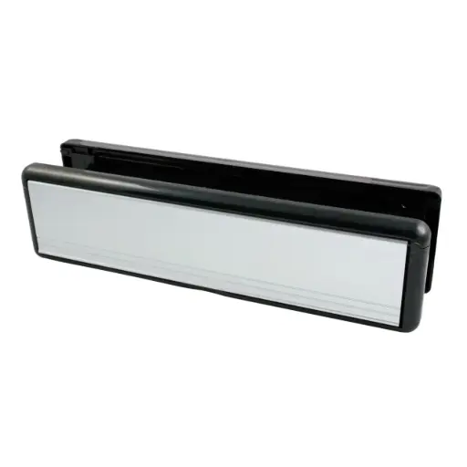 [2WBX0002A] YALE Welseal 10" Letterbox - Silver with Black Frame, 40mm - 80mm