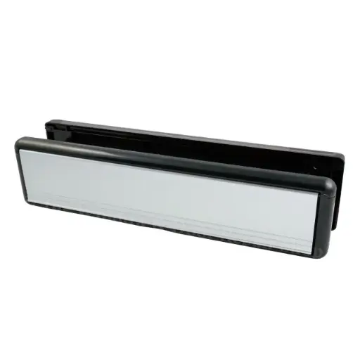 [2PDK0321A] YALE Welseal 12" Letterbox - Silver with Black Frame, 40mm - 80mm