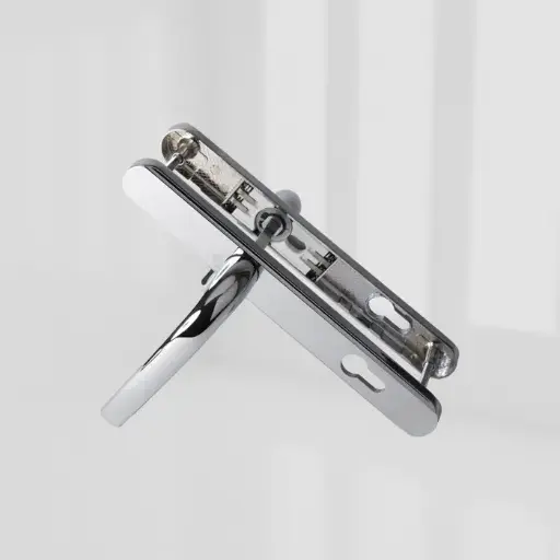 [2QHB0126] greenteQ ALPHA Lever/Lever Door Handle - Polished Chrome - Long Backplate - Sprung, 92mm Centres