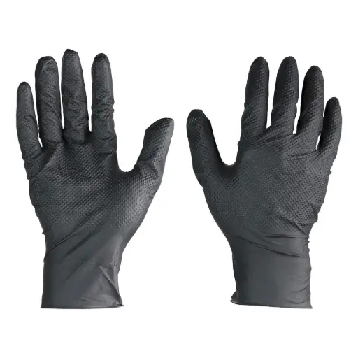 [TIM-770394] Diamond Textured Disposable Nitrile Gloves - Large