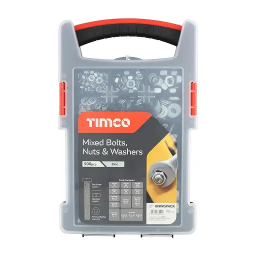 [TIM-BNWGPACK] Mixed Bolts, Nuts and Washers Grab Pack - 500pcs